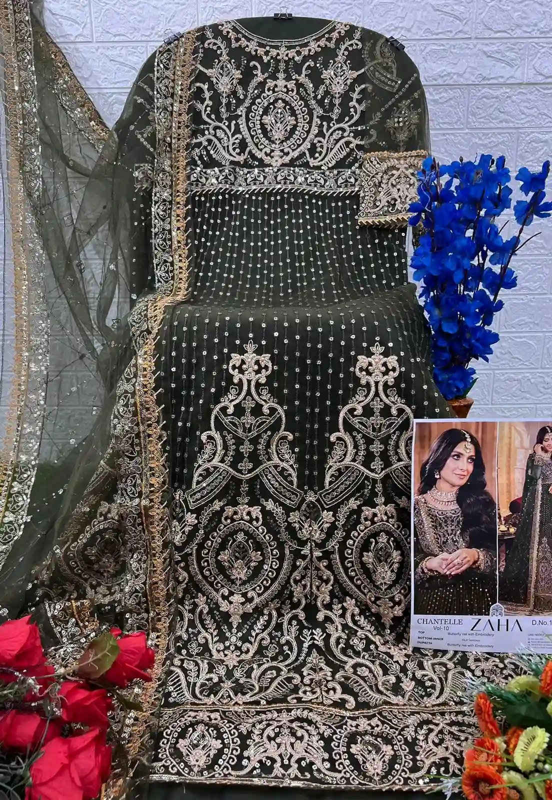 Zaha Chantelle Vol 10 Butterfly Net Wholesale Pakistani Salwar Suit Catalog — Wholesale Pakistani Suits, MPA wholesale from Surat — Photo 2